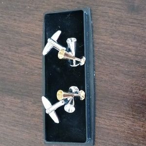 Cufflinked in Champagne Flute design Germany, Gold and Silver tone